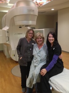 My last day of radiation with two of the best radiation therapists around!  Bless you Holly and Jenny!